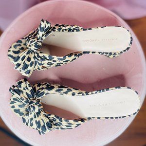 Loeffler Randall Leopard Print Emilia Pleated Bow Heel Size 9